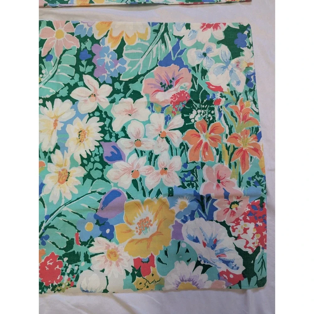 2 West Point Pepperell Vtg MCM Tropical Floral Retro Standard Pillow Cases USA